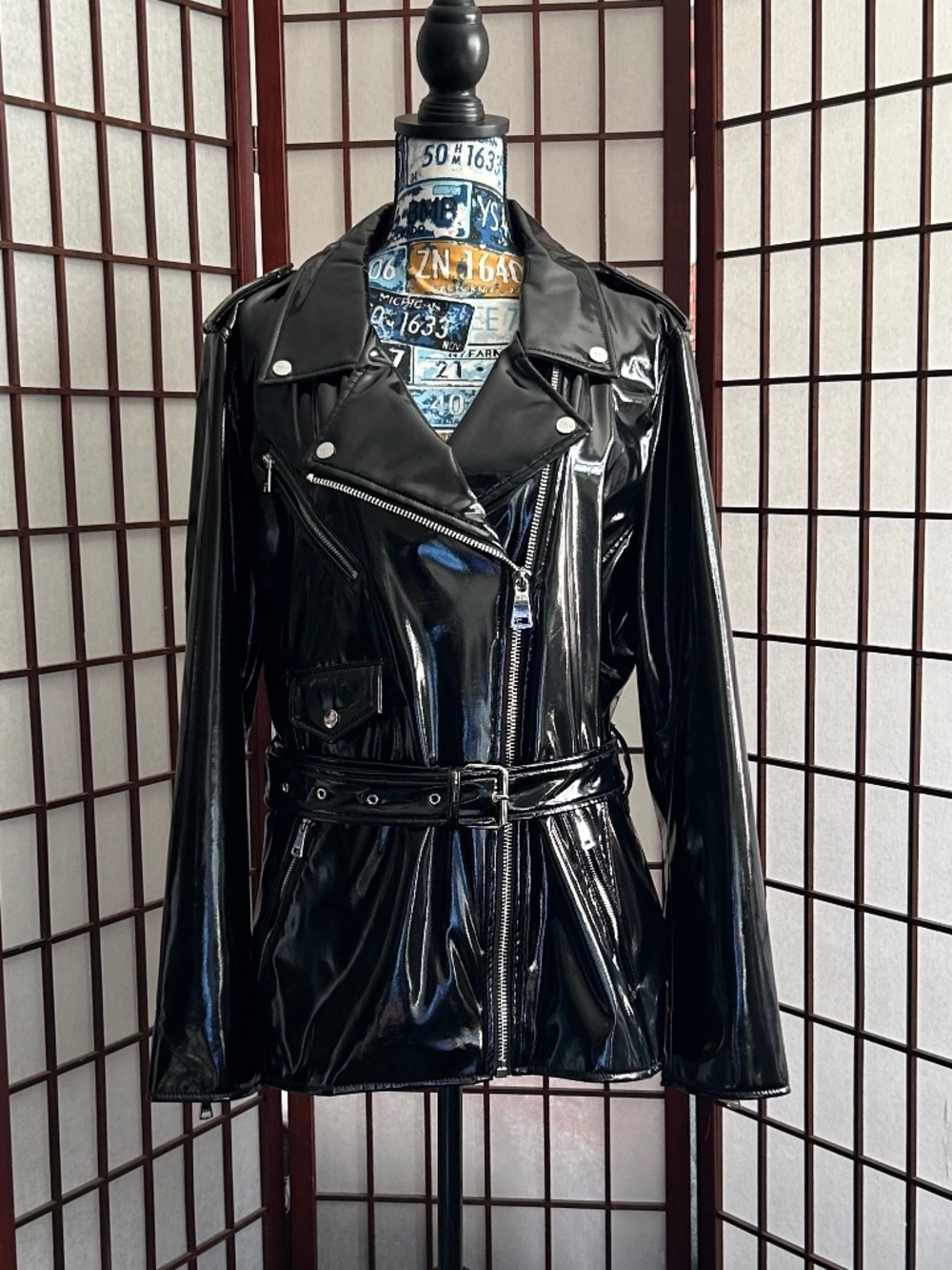 DKNY Belted Moto Jacket